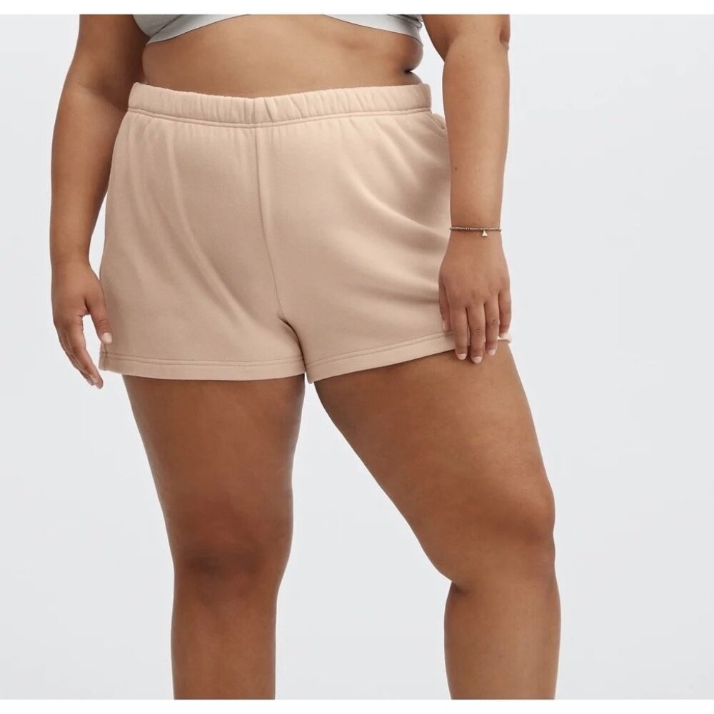 Fabletics Shorts Go To Slim Sweatshorts Fleece Light Pink Athleisure Womens 2XL